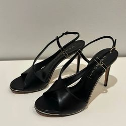 Women’s Black & Gold Pumps | Casadei Nero Peplum | Size 8.5| Worn Once - Excellent Cond 