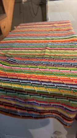 Multicolor Striped Woven throw blanket