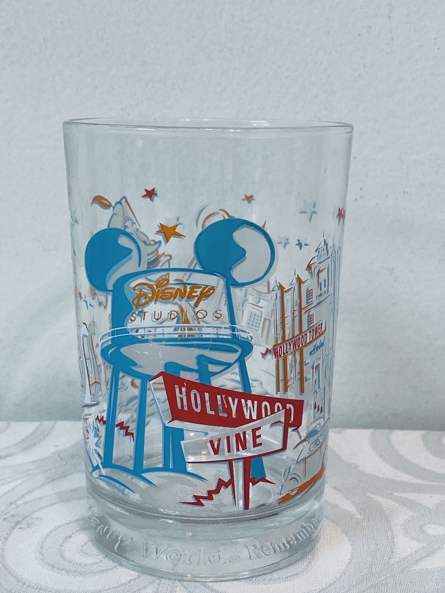 1996 Glass Walt Disney World 25th Ann Remember the Magic Disney Studios EUC