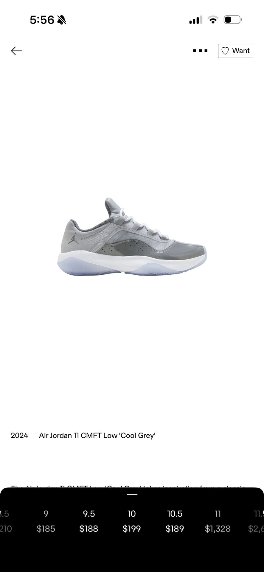 jordan 11 cmft cool grey