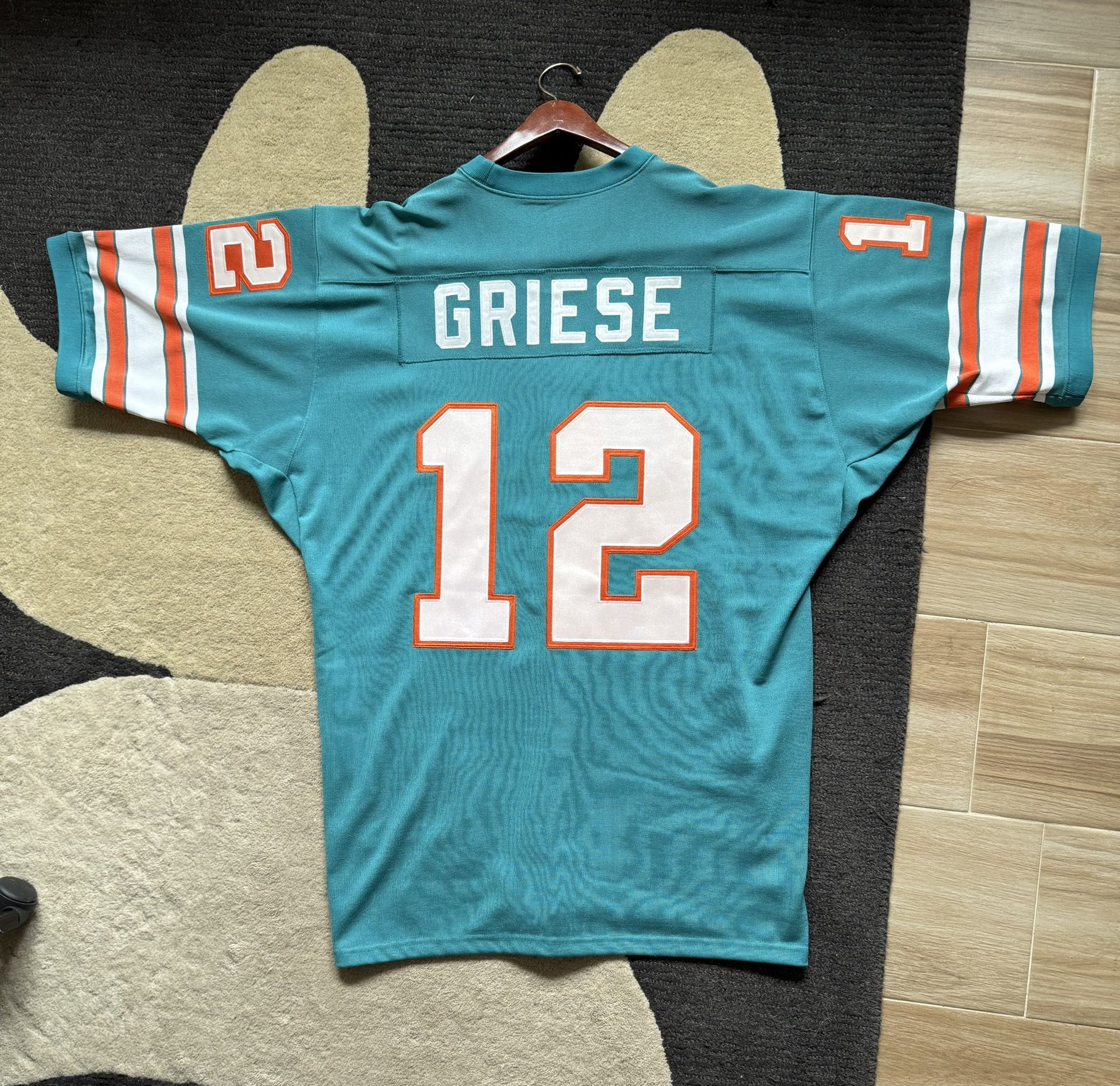 100% Authentic Miami Dolphins 1967 Bob Greise Mitchell & Ness NFL Jersey 52