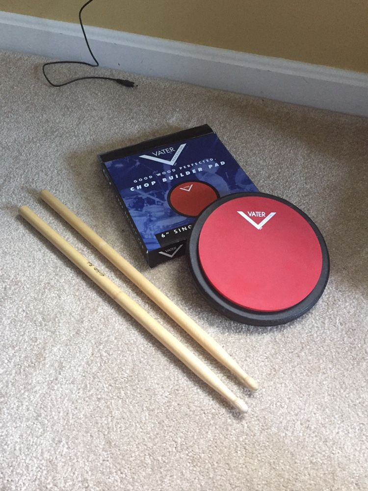Practice Drum Pad With Drum Sticks