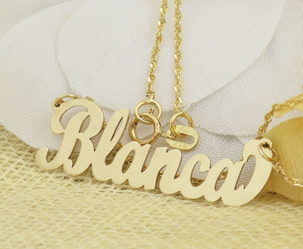 10k Gold Name Plate Necklace