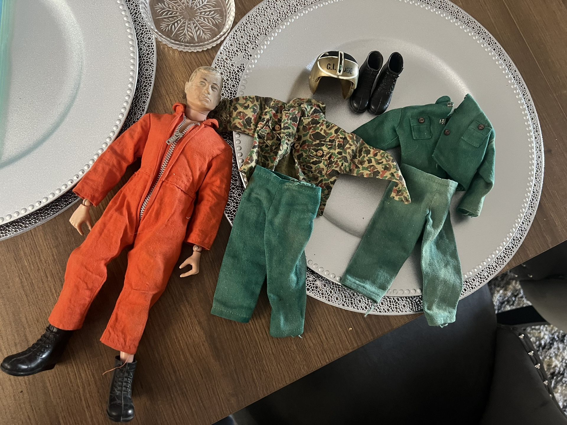 Original GI Joe With Test Pilot Orange Jump Suit And Jungle And Military Suit With Extra Boots Every Thing $50