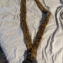 NEW ADJUSTABLE GUITAR STRAP FUR LEOPARD PATTERN 2” WIDE