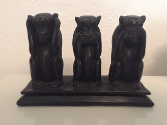 Three Wise Monkey Statue Figurine
