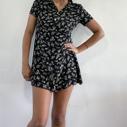 Vintage 90s Black Floral dress
