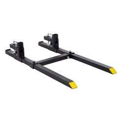 New Atatod Pallet Forks Clamp On for Tractor Bucket w/Adjustable Stabilizer Bar -43" 2000lbs Capacity Max Tractor Bucket Forks (43inch Total Length)(D