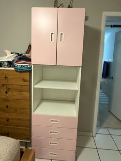 Ikea Storage and Wardrobe Cabinet (white/pink)