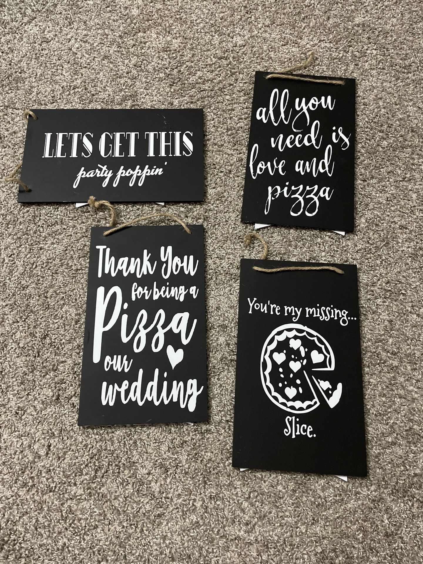 Pizza Wedding Signs