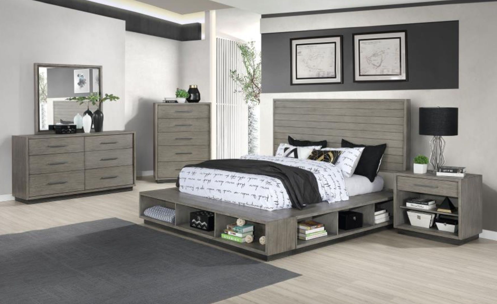 🔥 $1499 Cal King Bed Set 6 Pc.