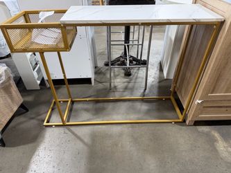 Console Table with Storage - Sofa Table with Storage Basket, Sturdy Metal Frame, Modern Entryway Table, Entry Table for Living Room, Hallway, Corridor