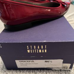 6.5 Narrow Red Jubilee Ballerina Flats Stuart Weitzman