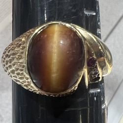 Gold Tiger Eye Men’s Ring