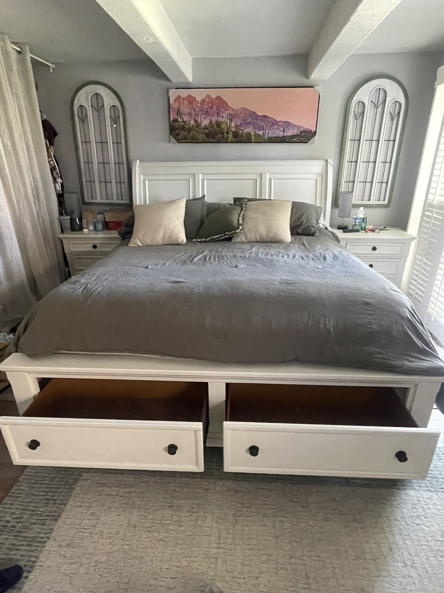 Cal King Bed Frame With Shoe Storage