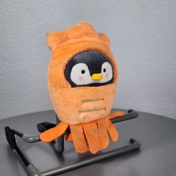 7" Takashoji Penguin In Orange Squid Kigurumi Plush