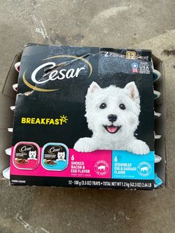 Cesar Classic Loaf - Alimento húmedo para perros, Breakfast Selects, 3.5 Sabores de tocino, huevo, huevo y salchicha, ingrediente real de cerdo pack o