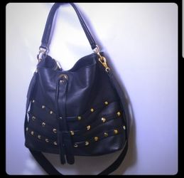JOELLE HAWKENS Black Gold Studded bag