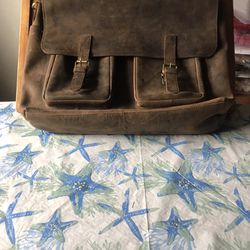 Komalc 19 Inch Leather Briefcase / Laptop Messenger  Bag 