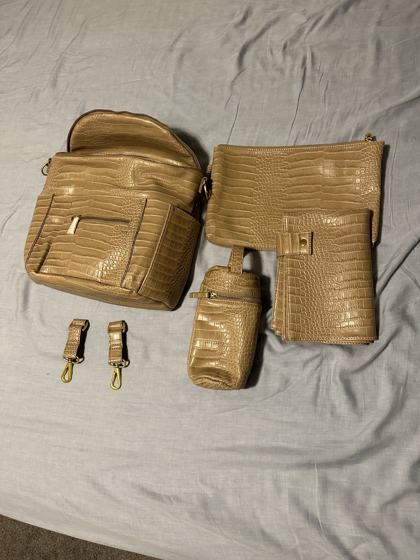 Brand New Fawn mini Diaper Bag And Accessories 