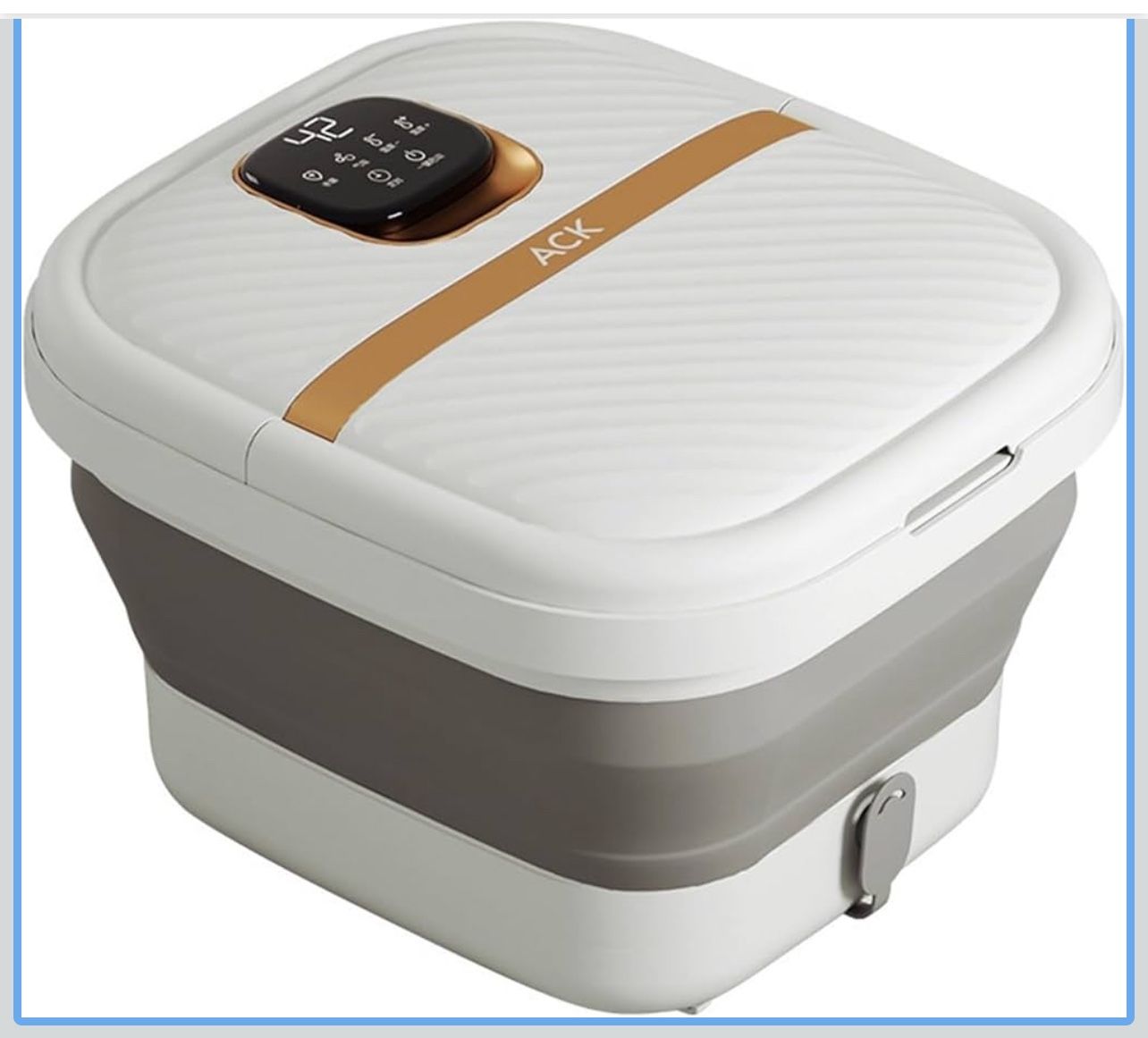 EZAGMWGFB Foot Spa Bath Massager, Tub for Stress Relief, Collapsible, Soaker, with Heat and Massage Rollers, for Relaxation & Pain