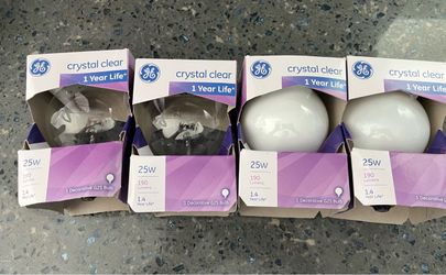 4 round light bulbs 25w each