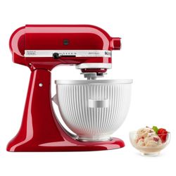 KitchenAid 2-Qt Ice Cream Maker Attachment for select KitchenAid Tilt-Head Stand Mixers, White