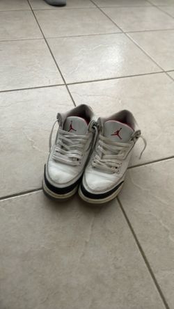 Air Jordan, 3, white red grey, size 7y