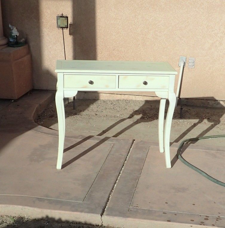 NEW Pine Farmhouse Console Writing Desk - Vintage White