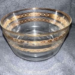 Vintage Libby Gold Rimmed Glass Bowls Cereal Ice Cream Set of 2
