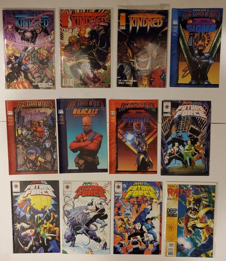 Independent Comic Book Mixed Lot Of 12 Kindred RAI Future Force Sigma + Others