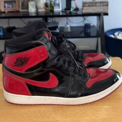 12 men’s Jordan 1 Retro High OG “Patent Bread” with replacement box