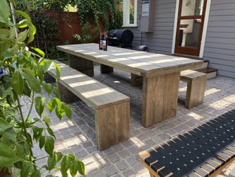Modern Farm House Table Set, Patio Furniture