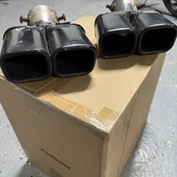 Dual Outlet Universal Rear Car Exhaust Pipe Tail Tip Muffler
