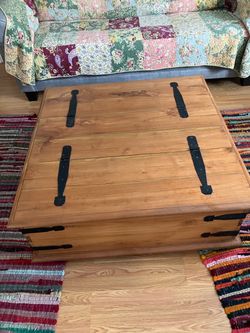 Rustic Wood Trunk Coffee Table with Storage