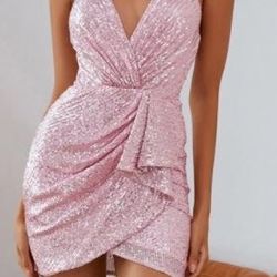 Sequin Dress (baby pink color)
