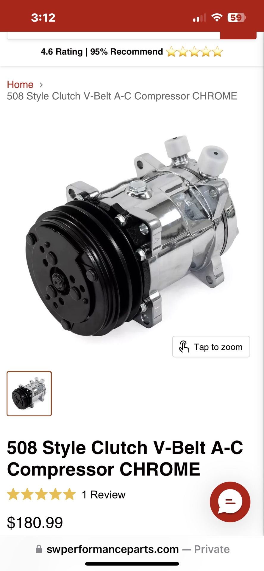 AC Compressor Chrome 508 Style