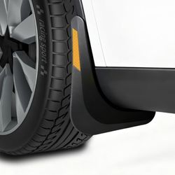 BRAND NEW Tesla Model Y Juniper Mud Flaps w/ Yellow Warning Strip, No Drill, All-Weather, 4-pack