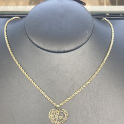 10kt Real Gold Chain 10kt Real Gold Pendant 