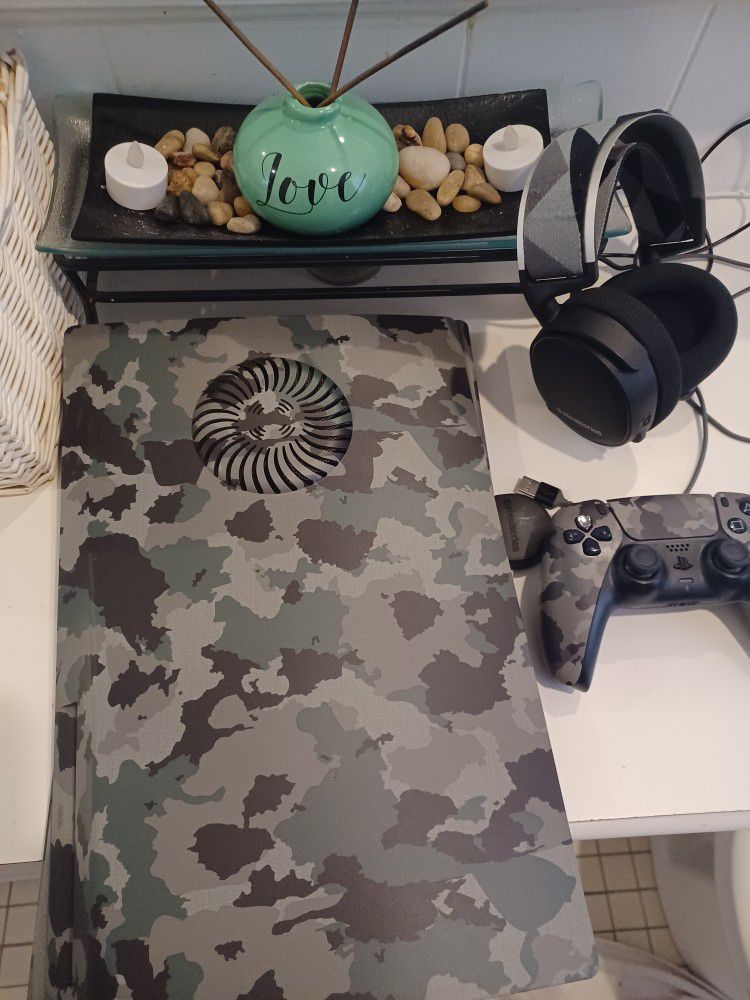 Ps5 Playstation  Camo Case Cover  Controller Wireless Headset 