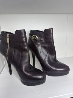 Leather  Platform Brown Boots