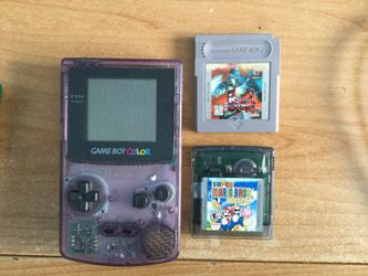 Nintendo Gameboy Color Atomic Purple with 2 games