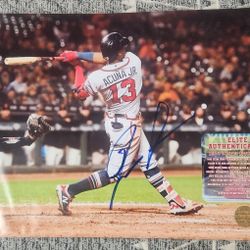 Ronald Acuna Autographed Poster With COA 