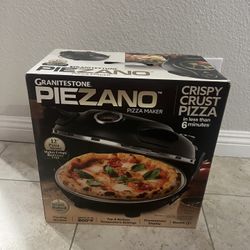New PIEZANO 12 Inch Electric Indoor Pizza Oven Heats up to 800˚F - Pizza Maker with Ceramic Stone for Crispy Crust Pizza, Cooks in Under 6 Minutes, Co