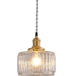 Battery Operated Outdoor Chandelier,Rechargeable Pendant Light with Hook,13 RGB Battery Powered Pendant Lamp Portable Hanging Lantern Clear Glass Deco