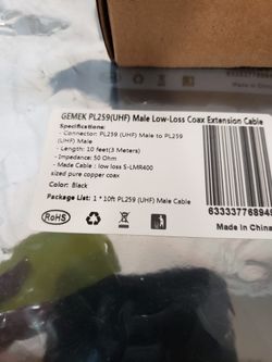 10 Ft Coaxil Cables And 3 Way Adapter