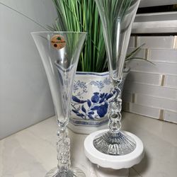 Cristal d'Arques  Millennium 2000 Champagne Flutes 24% Lead Crystal Set Of 2