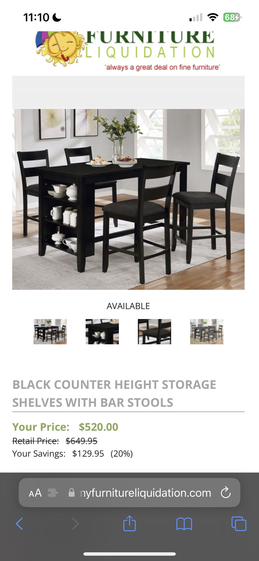 black dining set with 4 chairs