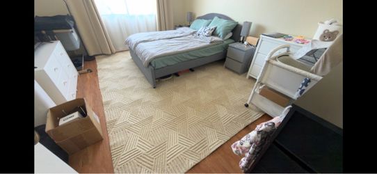 Loloi 8x10 Wool Area Rug - Oatmeal/Ivory (Fair Condition)