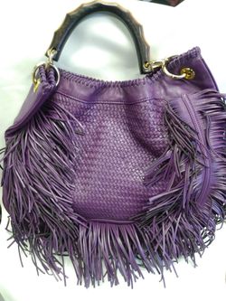 Purple Fringe large handbag